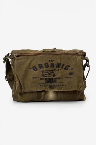 old cotton cargo Casual Shoulder Bag Cotton Postman Laptop School Travel Daily Vintage Retro - Mulater Bag 8128