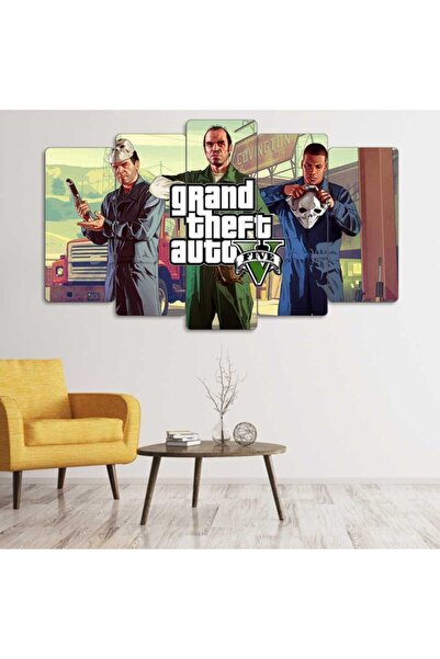 TABLOX Gta V 5 Parçalı Tablo