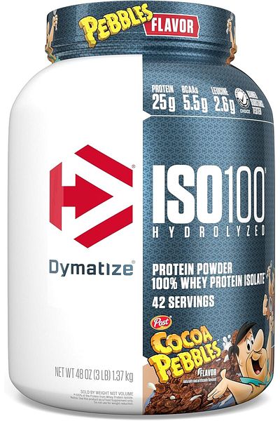 Dymatize ISO100 Hydrolyzed Protein Powder, Cocoa Pebbles, 3 Pound