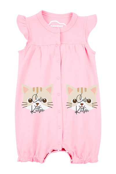 Mavipink Baby Girl Cat Frilly Short Shorts Jumpsuit