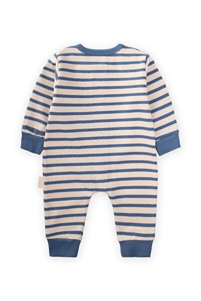 Cigit Salopetă din tricotaje cu dungi albastre Indigo 0-3 ani