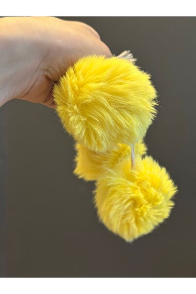 Gönülden Tasarım 3 KOMADA SET ŽUTIH POMPOMA 1. KVALITETA, PROMER 7 CM