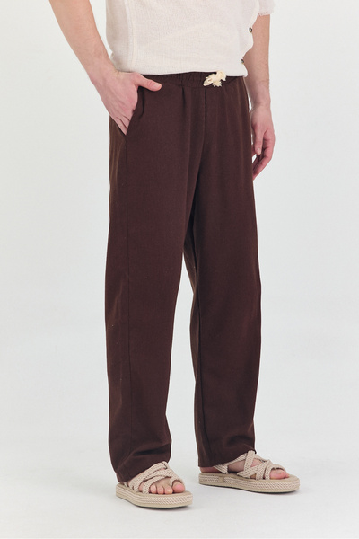 Erkek Oversize Kalıp Pamuk Keten Pantalon