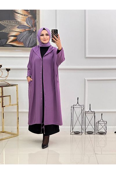 VALENS BOUTİQUE Γυναικείο καπέλο Hijab με κουκούλα και κουμπί κλειστό