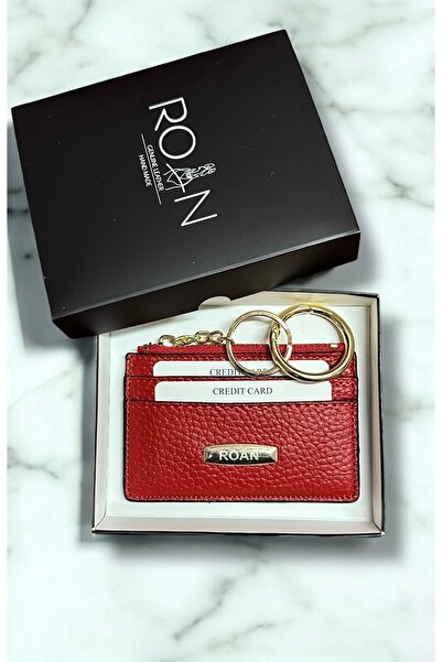 Roan Kadın Kartlık & Anahtarlık – Fermuarlı Bozuk Para Cebi, 4 Kart Gözü, Çantalara Takılabilir