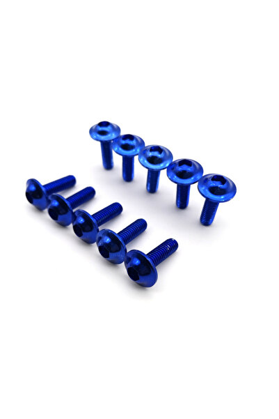 Choice1 10 قطع من براغي الدراجات النارية الزرقاء، مقاس M5 × 15 مم، براغي زينة...