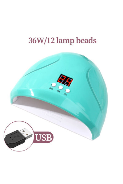 DUTRIEUX جهاز علاج الأظافر بالضوء الأزرق بمنفذ USB ومصباح أظافر مزود بـ 12 مص...