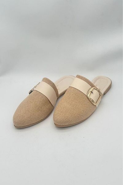 SWORD Summer Slippers - Closed Toe Slippers with Stripe Buckle Detail - Casual Slippers