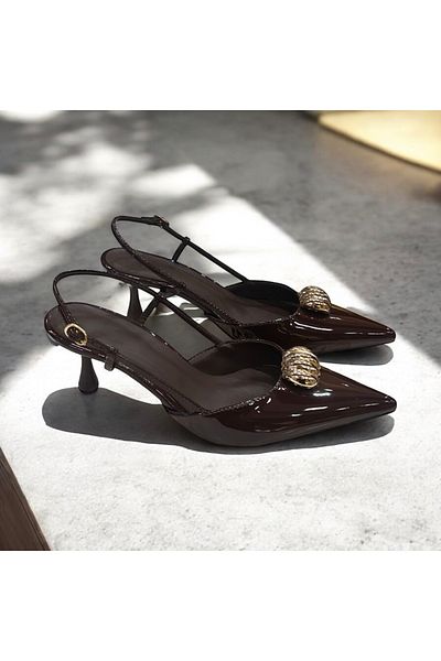 runa shoes Gold Buckle Detail Stiletto