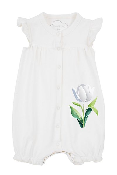 Mavipink Baby Girl Tulip Floral Ruffled Short Shorts Jumpsuit