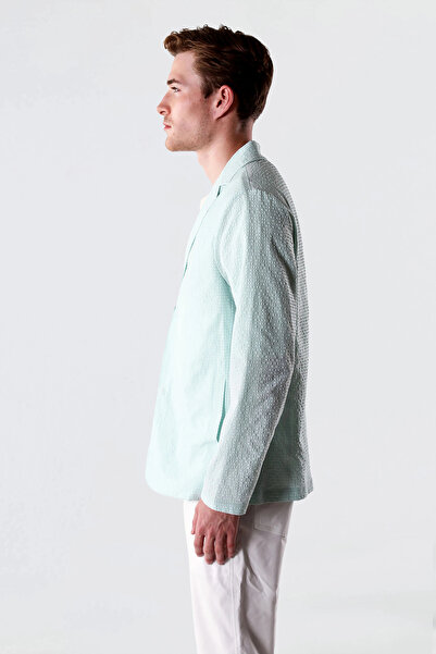 Isaora Тканий блейзер з регулярним кроєм, розрізом і коміром-стійкою Чоловічий блейзер CEKET M24J7023 SPRG