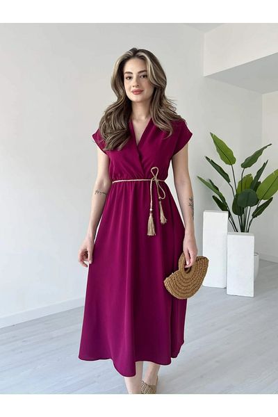 GDS BUTİK T Sleeve Rope Detailed Midi Length Dress10
