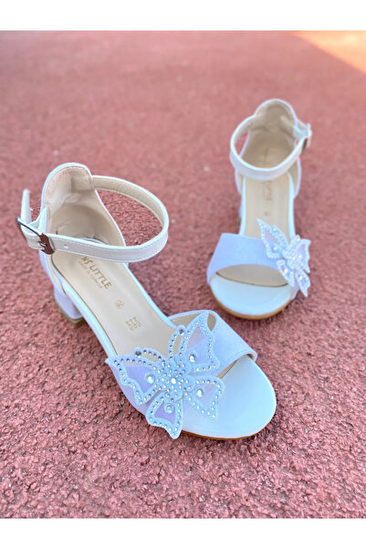 NeSe Shoes Butterfly Girl's Heeled Shoes, Glittery, Stylish, New Season, Evening Dress Shoes