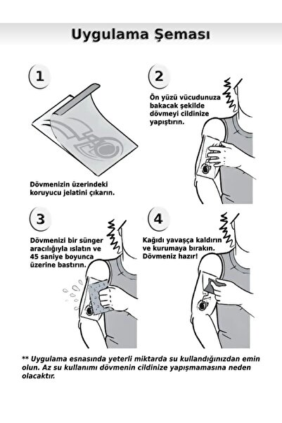 KANİNCHEN Gerçek Dövme Görünümlü Silah Ve Gül Desenli Geçici Dövme Tattoo