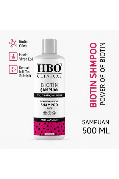 hbo Clinical Biotin Salt-Free Shampoo Anti-Dandruff Vegan Shampoo 500 ml