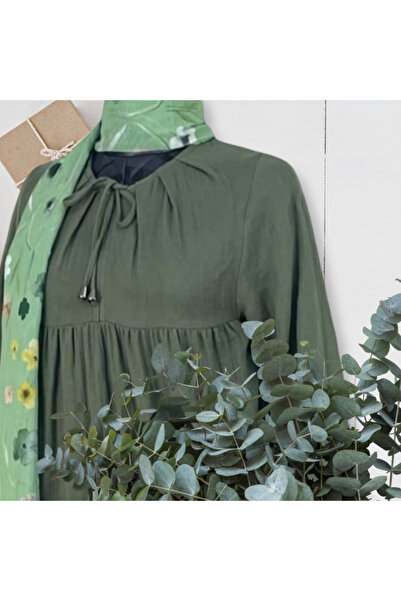 Busratesettur Çift Kat Müslin Kumaş Tesettür Elbise