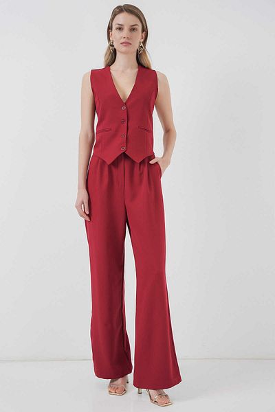 Zübeyde Sayın Vest Pants Fabric Double Set
