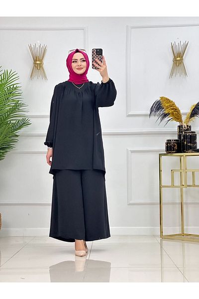 VALENS BOUTİQUE Γυναικείο Σετ Hijab 2 τεμαχίων Τουνίκ & Παντελόνι Φούστα
