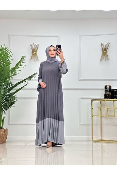 VALENS BOUTİQUE Women's Hijab Pleated Dress