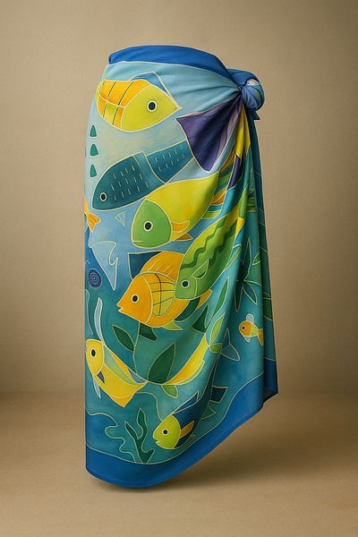 GlamQuest Ocean Breeze Pattern Pareo - Bright Fabric Without Inside - 95*145 cm