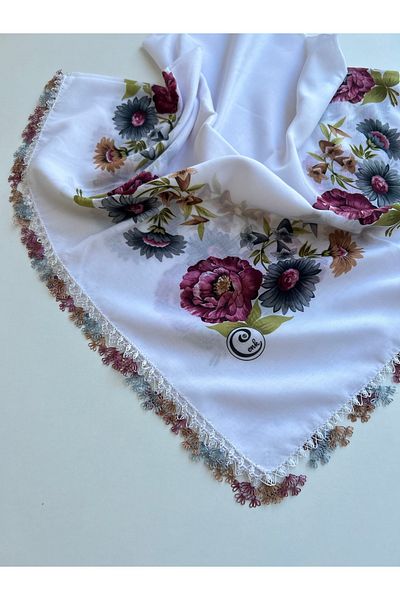 CENK YAZMA Handcrafted Needle Embroidered Writing/Needle Embroidery/Needle Work Yemeni/Handcrafted Cheesecloth/Head Cover
