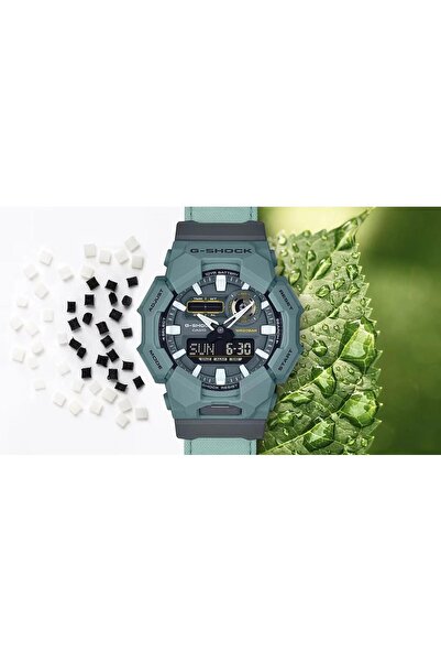 Casio G-Shock Ga-010Ce-2Adr Fabric Band Green Color 20 Atm Water Resistant New Men's Wristwatch