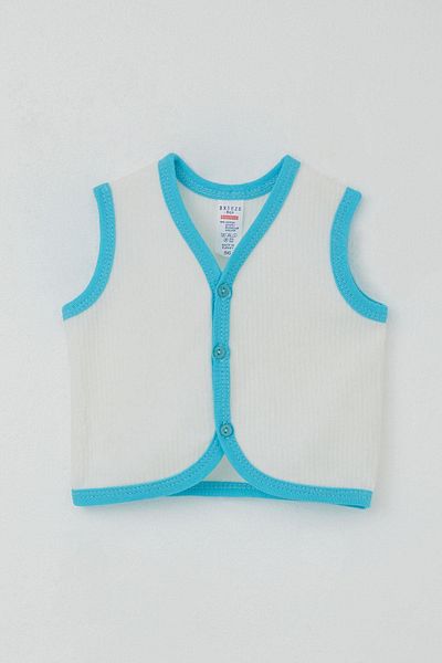 Breeze Baby Boy Velvet Vest Buttoned 0-3 Months-9 Months, White