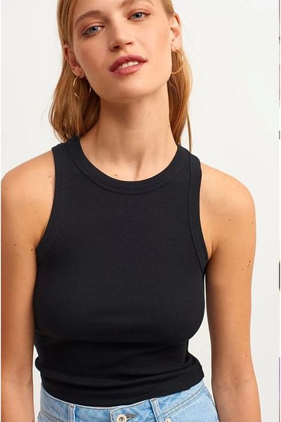 GÖZDE GİYİM Women's Athlete Cotton Halter Neck Flexible Knitted Athlete