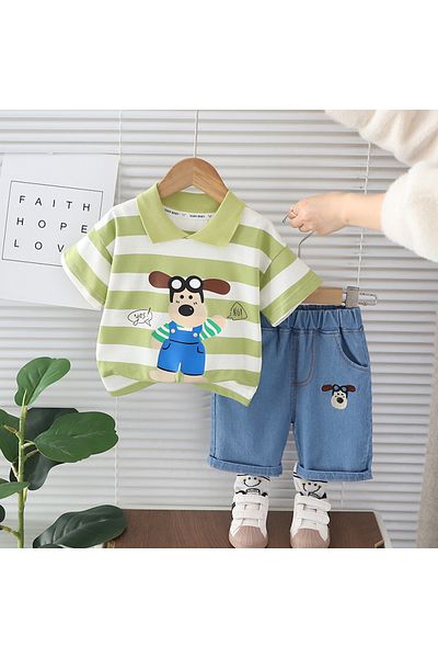 nannie Dario Boys Green 2 Piece Set - 12-18 Months