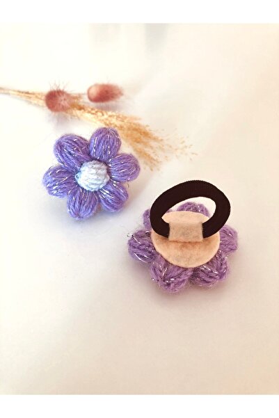 seyranat Детска 2-компонентна лайка за коса в цвят лилаво с пайети и еластичн...