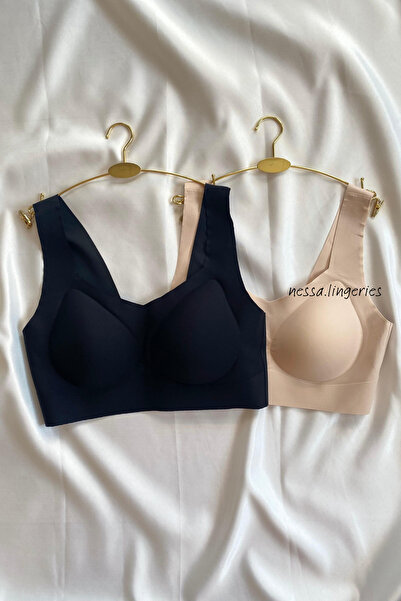 Nessa Lingerie Dikişsiz Pedli İz Yapmaz Lazer Kesim Balensiz Push Up Toparlay...