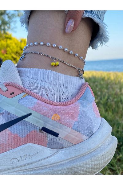kurukafagift Anklet Steel Star Binary Model Beaded Pearl Model