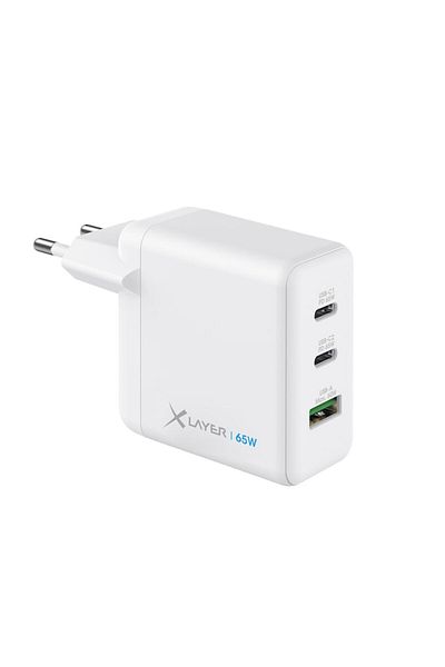 icover Incarcator priza XLayer PD 65W, 2 x USB-C si USB-A, alb