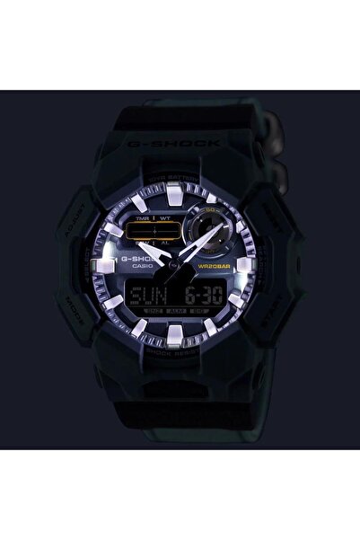 Casio G-Shock Ga-010Ce-2Adr Fabric Band Green Color 20 Atm Water Resistant New Men's Wristwatch