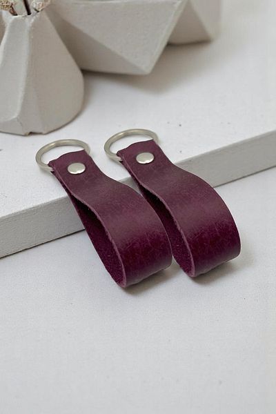 pepuza 2 Pack Genuine Leather Root Series Keychain Purple