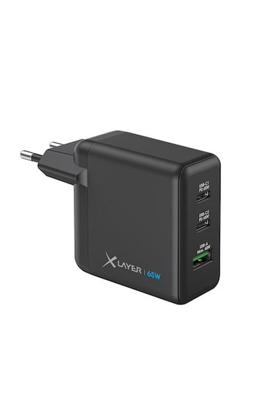 icover Incarcator priza XLayer PD 65W, 2 x USB-C si USB-A, negru