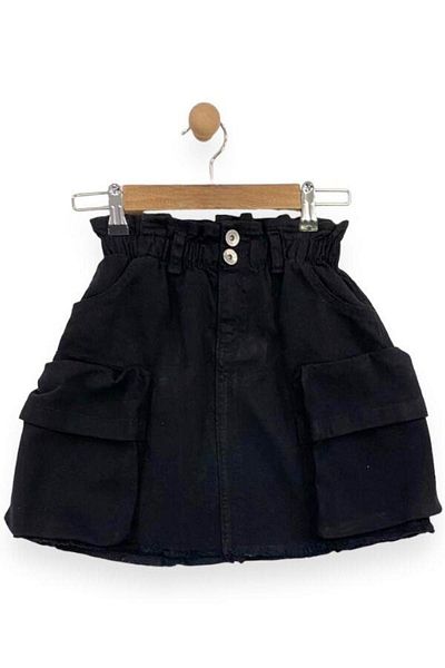 Çikoby Girl's Large Pocket Denim Skirt