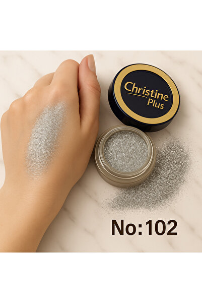 Christine Plus Toz Yapıda Yoğun Işıltılı Metalik Göz Farı - Açık Elmas No:102 (Diamond Eyeshadow)