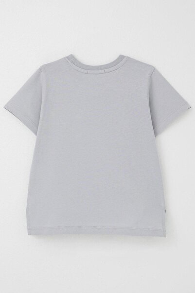 Breeze Boy's T-Shirt Cool Text Emblem Pocket 1.5-5 Years, Light Gray