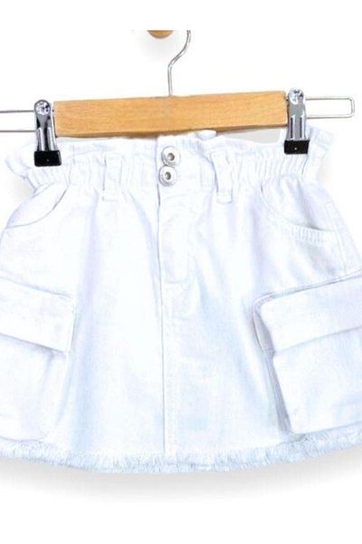 Çikoby Girl's Large Pocket Denim Skirt