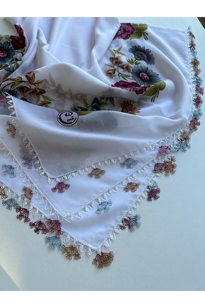 CENK YAZMA Handcrafted Needle Embroidered Writing/Needle Embroidery/Needle Work Yemeni/Handcrafted Cheesecloth/Head Cover