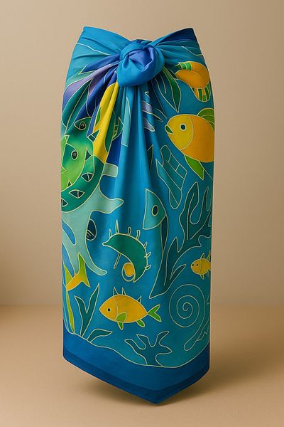 GlamQuest Ocean Breeze Pattern Pareo - Bright Fabric Without Inside - 95*145 cm