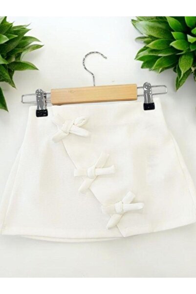 Zekids Girl's Stylish Mini Skirt with White Ribbon Detail