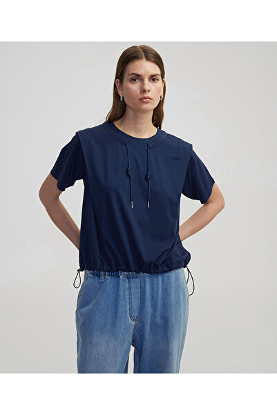 İpekyol Off Shoulder T-Shirt with Adjustable Waist