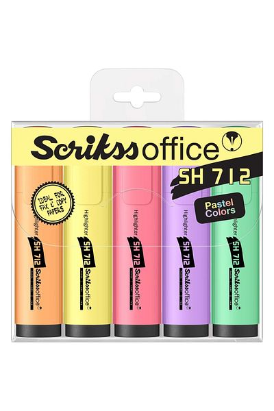 Scrikss Highlighter Pastel Color 5 Pack S712