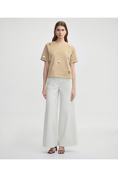 İpekyol T-Shirt with Sequins Embroidery