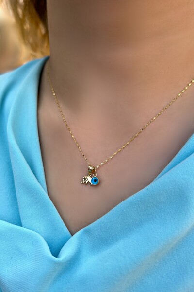 Altınaşkı Aynalı Zincir Fil Altın Kolye