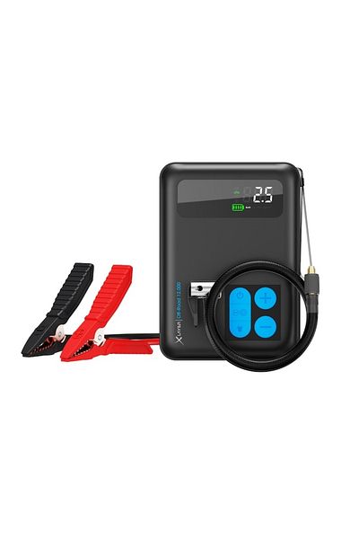 icover Starter Auto, Redresor Auto 1200A, 12000mAh de 12V, Jump Starter Booster, PowerBank, Compresor Auto