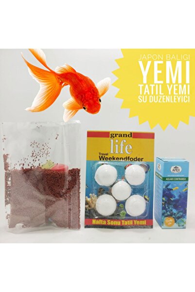 ozzipetshop Japon Balığı Için Granul Yem Tatil Yemi Su Düzenleyici Seti