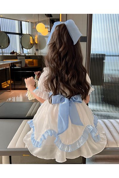nannie Little Girls White Dress with Princess Taila - 2-3 years